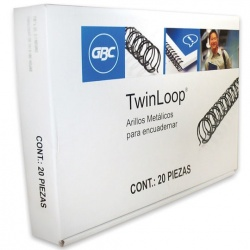 Gusano de Arillo Metálico, Negro, TWIN LOOP, 1 Pulgada, 181 A 220 Hojas, 12 Piezas, 1 Paquete, GBC M500127