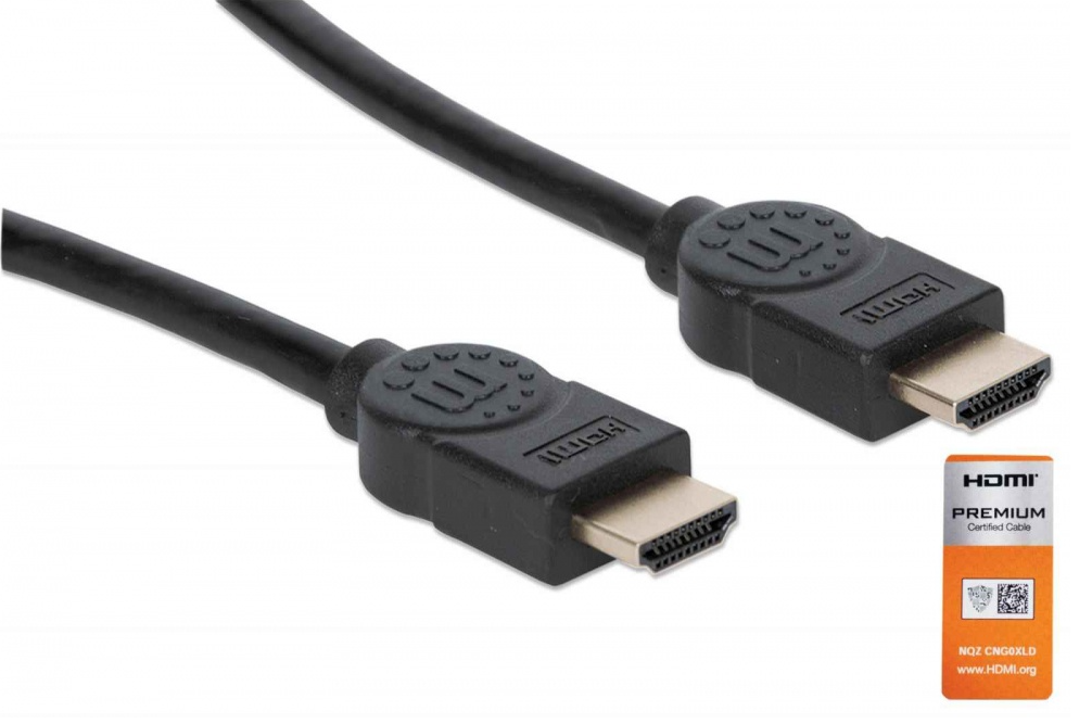 Cable de Video HDMI - HDMI (M-M), Soporta 4K, 60HZ, Certificado Premium, 1.8 Metros, MANHATTAN 355346
