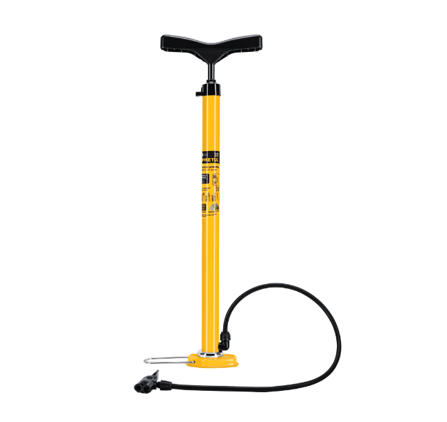Bomba Manual PRETUL, para Inflar Balones / Neumáticos de Bicicletas, 80PSI, Cilindro de Acero Inoxidable, TRUPER BOM-P