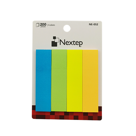 Banderitas Adhesivas, 4 Colores Neón, Con 200 Banderitas, NEXTEP NE-052