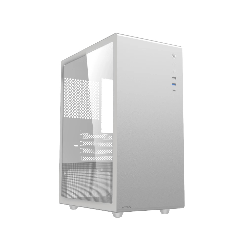 Gabinete Micro-ATX/Mini-ITX, Modelo Neuss Pro GI717, Ventana Cristal Lateral, Sin Fuente de Poder, Color Blanco, ACTECK AC-936002
