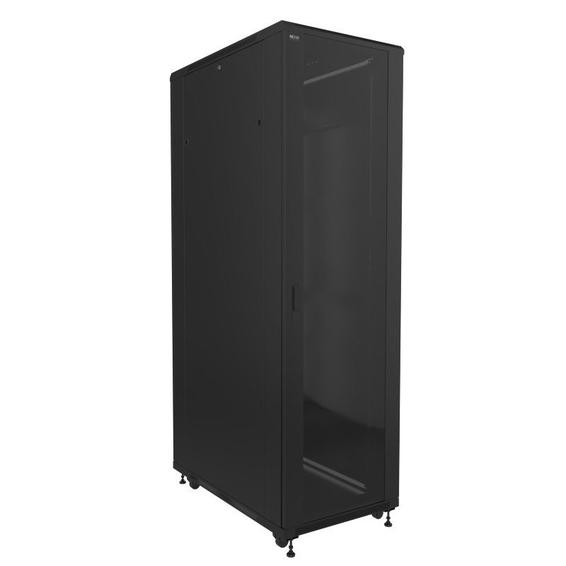 Gabinete de Piso para Telecomunicaciones, 19", 32U, Cerrado, Ruedas y Niveladores, Puerta de Cristal con Cerradura, NEXXT NPC-T32U68B