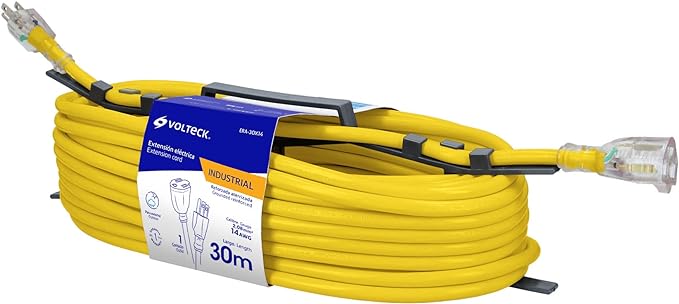 Extensión de Uso Rudo Volteck, Aterrizada, 30 Metros, 3x14 AWG, TRUPER ERA-30X14