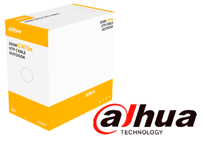 Bobina de Cable UTP para Exterior, Cat5e, 100% Cobre, 305 Metros, Color Negro, Cubierta Exterior MDPE, Cumple con Estándares ANSI/TIA 568-C.2, RoSH, Retardante de Flama, DAHUA DH-PFM920-5EU