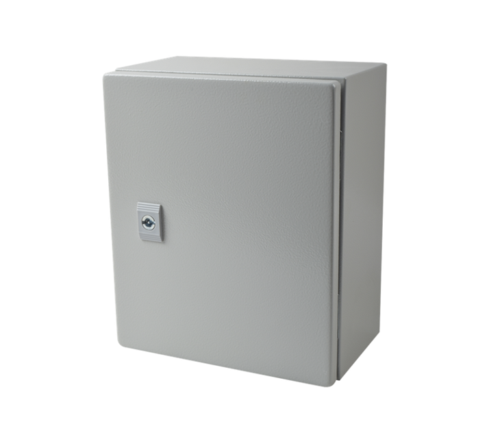 Gabinete de Acero IP66, Uso en Intemperie, (250 x 300 x 150 mm), con Placa Trasera Interior Metálica y Compuerta Inferior Atornillable (Incluye Chapa y Llave T), PRECISION PST-2530-15A