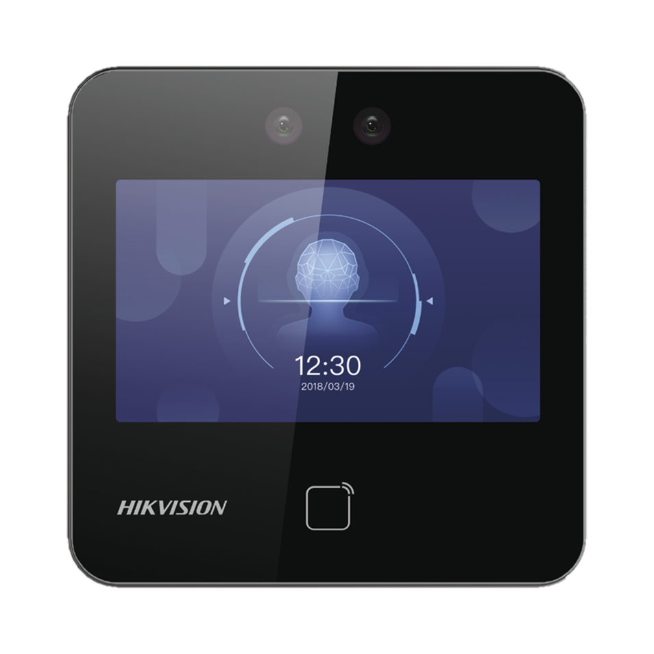Terminal Min Moe WiFi, Touch de Reconocimiento Facial Ultra Rápido, 1500 Rostros y 3,000 Tarjetas, Lee códigos QR, Videoportero, Detección de Cubrebocas, HIKVISION DS-K1T343MWX