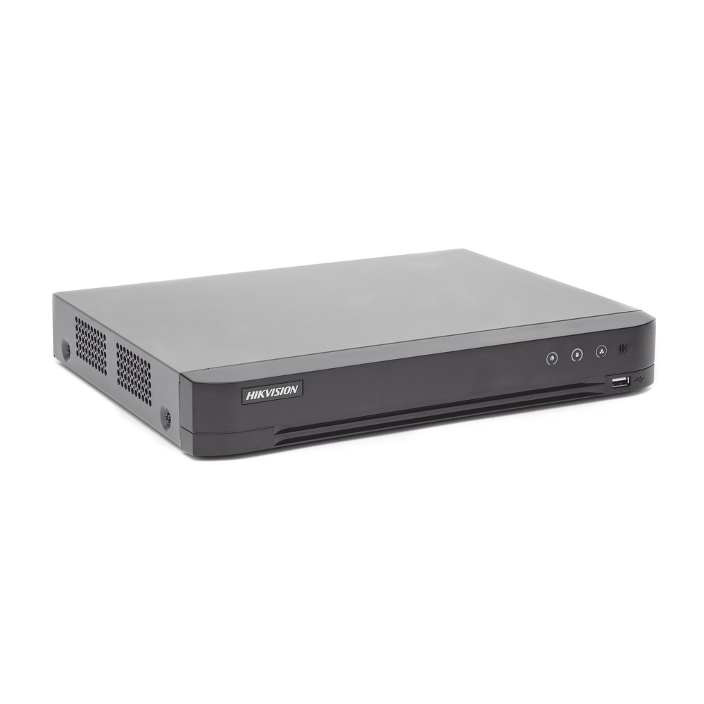 DVR 4 MP, 16 Canales TURBOHD + 8 Canales IP, 1 Bahía HDD, (ACUSENSE / Evita Falsas Alarmas), Audio por Coaxitron, Salida de Vídeo en Full HD, HIKVISION IDS-7216HQHI-M1/S