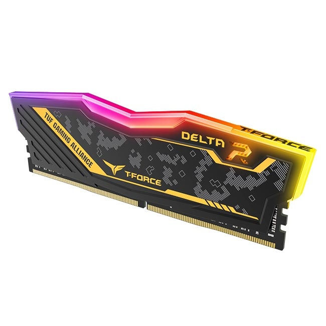 Memoria RAM DDR4 U-DIMM T-FORCE PC4-25600 (3200MHz), 8GB, 1.2V, CL16, Modelo Delta TUF Gaming Alliance RGB, TEAMGROUP TF9D48G3200HC16C01