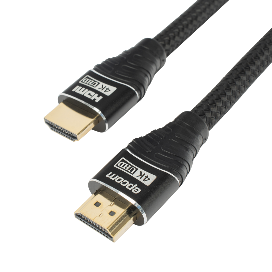 Cable de Video HDMI - HDMI (M-M), Longitud 10 Metros, Alta Definición, Versión 2.0, Alta velocidad 18Gbps, 4K@60Hz, Conectores Chapados en Oro, Tipo Redondo, EPCOM EP-RH-4K-10M