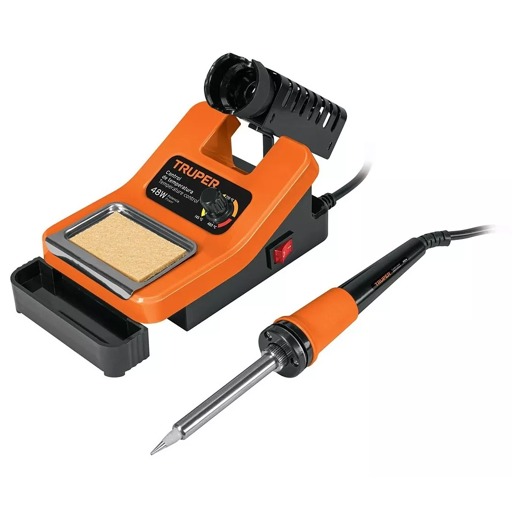Cautín 48W, Profesional para Electrónica, con Estación, TRUPER CAU-48ES