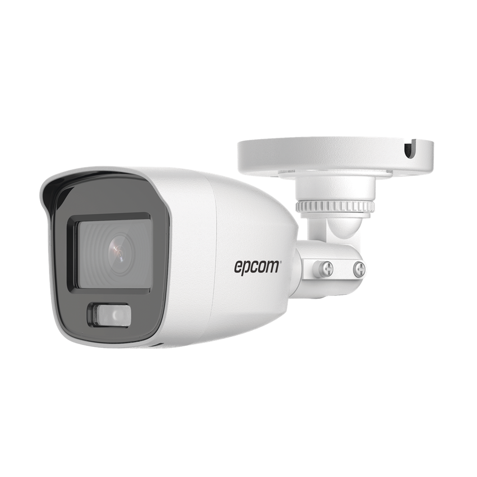 Cámara Bala (Bullet) TURBOHD 2MP (1080p) [ColorVu], Micrófono Integrado, Imagen a Color 24/7, Lente 2.8 mm, METAL, Luz Blanca 20 mts, Exterior IP66, TVI-AHD-CVI-CVBS, dWDR, EPCOM B8-TURBO-C/A