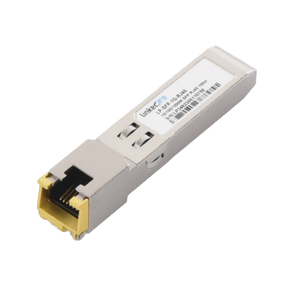 Transceptor Óptico SFP a RJ45, Auto Negociación 10/100/1000 Mbps, Conector RJ45, 1000BASE-T, Distancia de Hasta 100 Metros, LINKEDPRO LP-SFP-1G-RJ45
