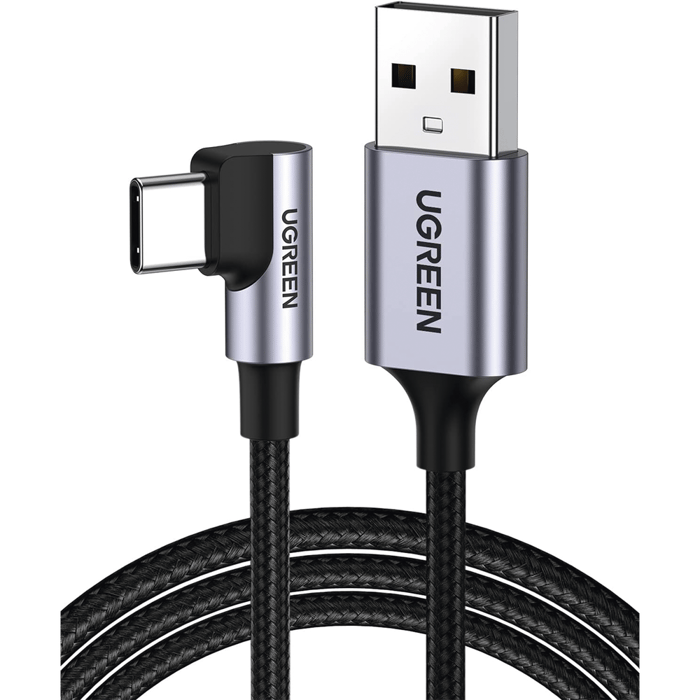 Cable USB A a USB Tipo C 3.0, Macho a Macho, 2 Metros, Angulo Recto de 90°, Carga Rápida de Hasta 60w, Caja de Aluminio, UGREEN 50942
