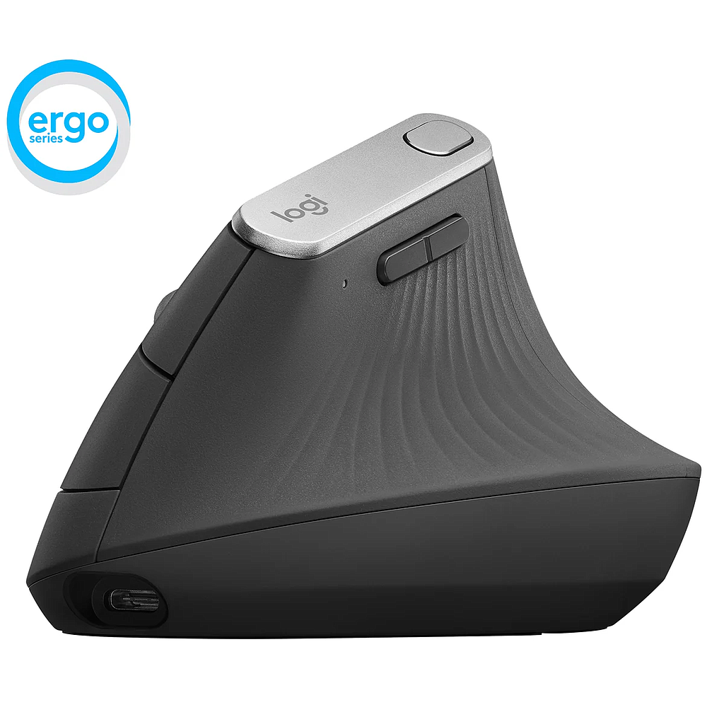 Ratón (Mouse) MX Vertical Ergonómico, 4 Botones, Inalámbrico, Bluetooth, Batería Recargable, LOGITECH 910-005449