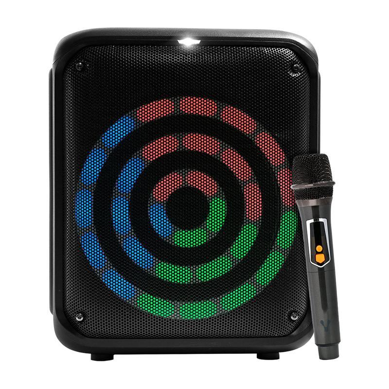 Bocina (Bafle), 8.0", Conexión Bluetooth / USB / Micro SD / 3.5 mm, Color Negro, Incluye Control y Micrófono Alámbrico, Recargable, VORAGO KSP-350