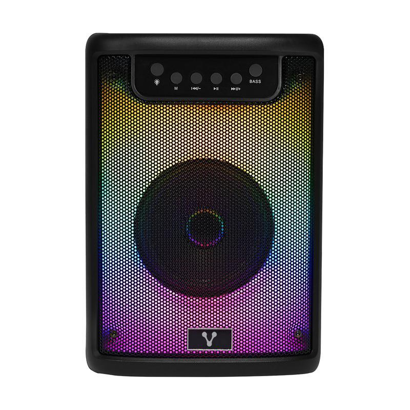 Bocina (Bafle), Conexión Bluetooth / USB / Micro SD / 3.5 mm, 30W RMS, Color Negro, Incluye Control y Micrófono Alámbrico, Recargable, VORAGO KSP-205