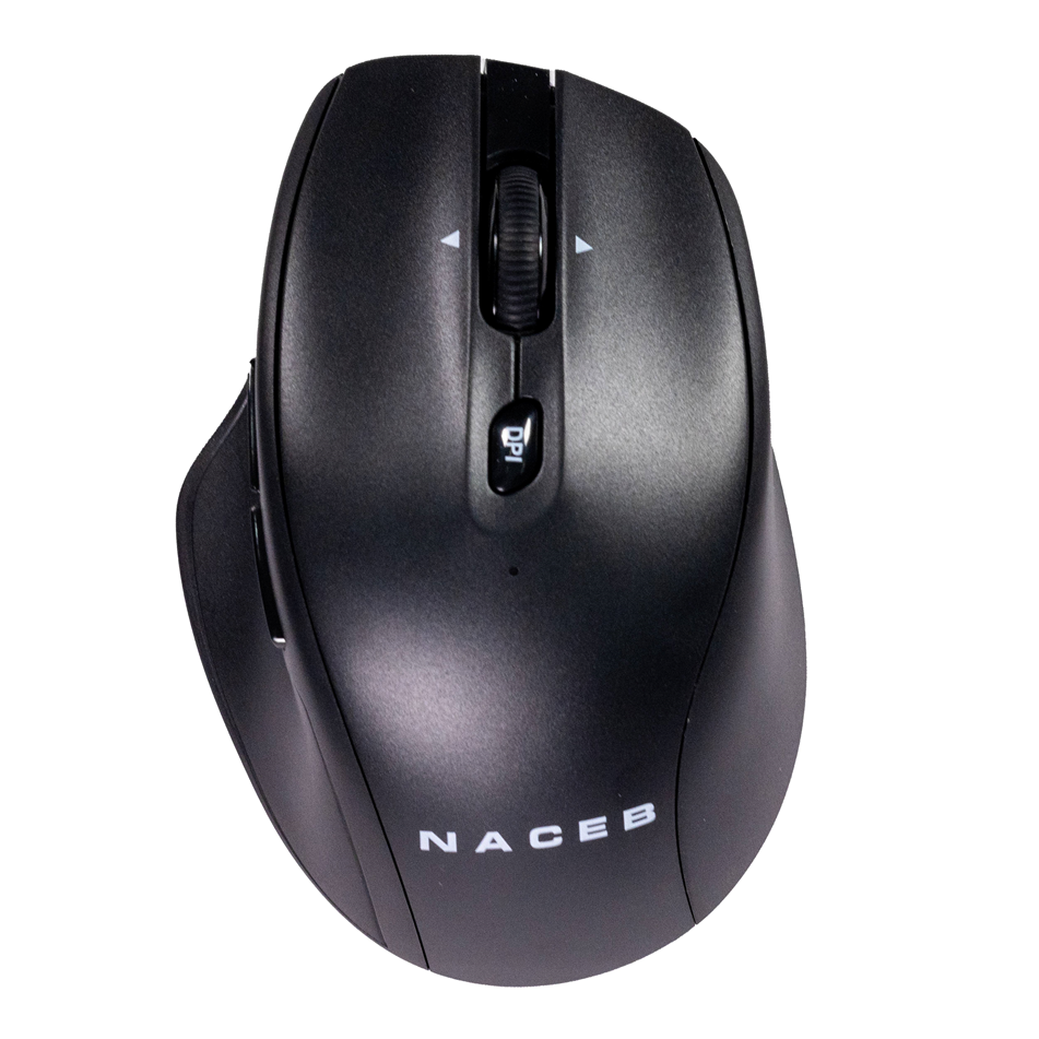Ratón (Mouse) Inalambrico Dual Mode 2.4G + BT, Hasta 1000 DPI, Color Negro, NACEB NA-0139N