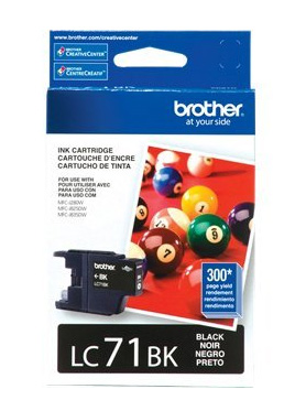 Cartucho de Tinta Original Modelo 71BK, Color Negro, Rendimiento Aprox. 300 Páginas, BROTHER LC71BK 