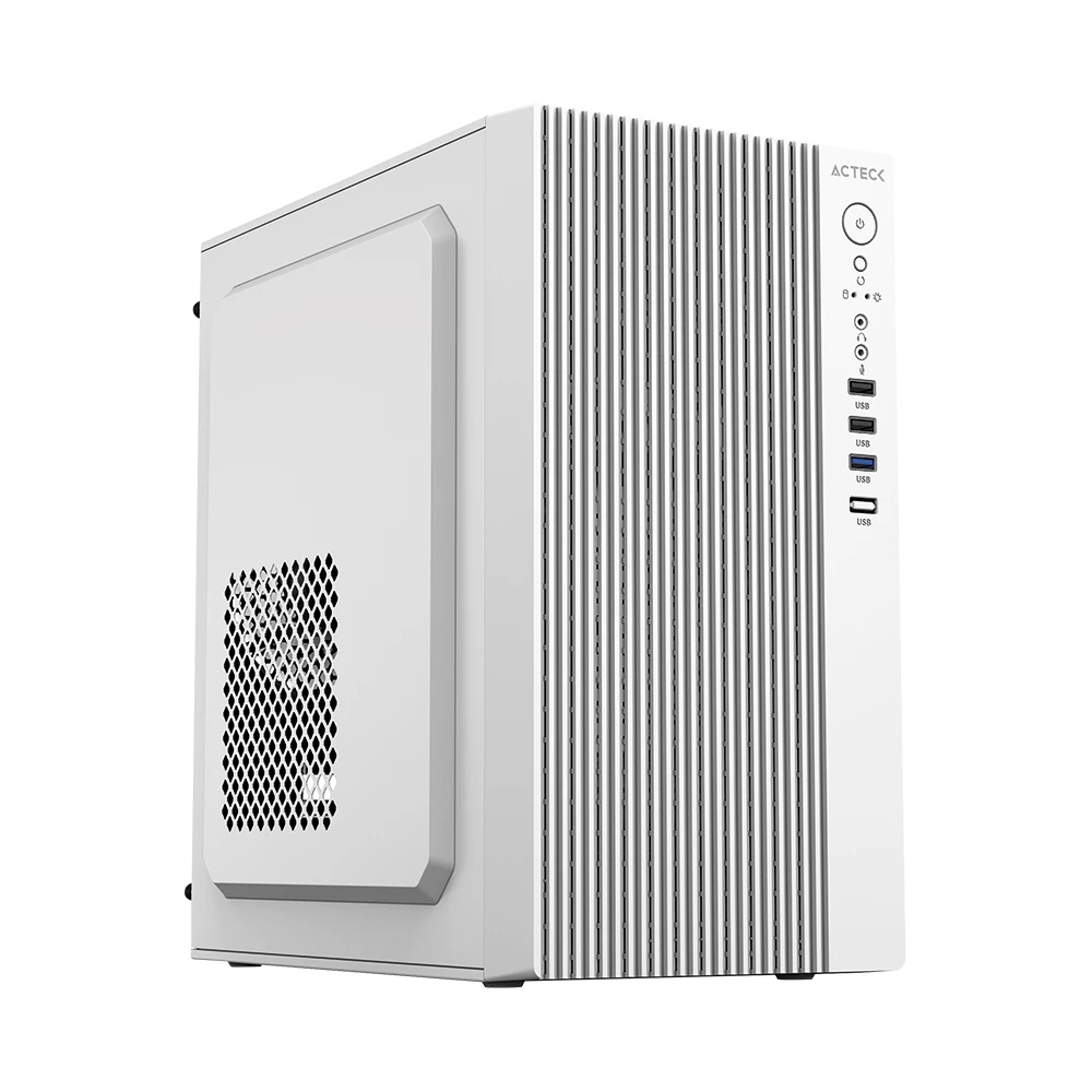 Gabinete Micro-ATX/Mini-ITX, Modelo Zenith GI656, Fuente de Poder 500W, Color Blanco, ACTECK AC-939270