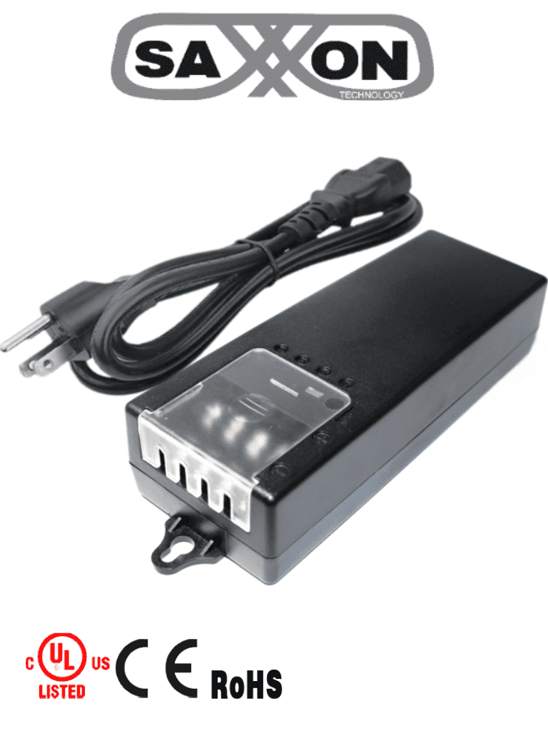 Fuente de Poder 4 Canales 12V / 1.25 Amper por Canal, Entrada 100Vca-240Vca, Protección de Descargas, SAXXON PSU1250-D4-D