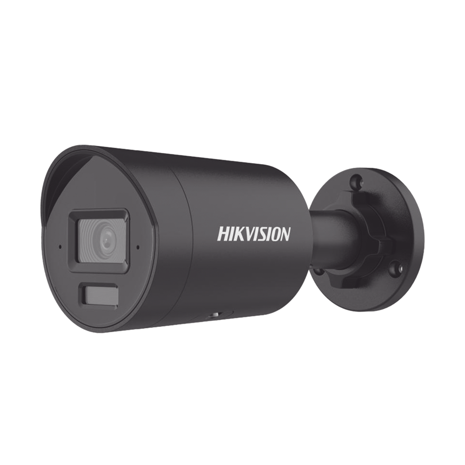 Cámara Bala (Bullet) IP 4MP, Color Negro, Lente 2.8 mm, 40 mts IR, Exterior IP67, WDR 120 dB, PoE, Micrófono Integrado, Videoanalíticos, Metal, MicroSD, HIKVISION DS-2CD2043G2-LI2U(BLACK)