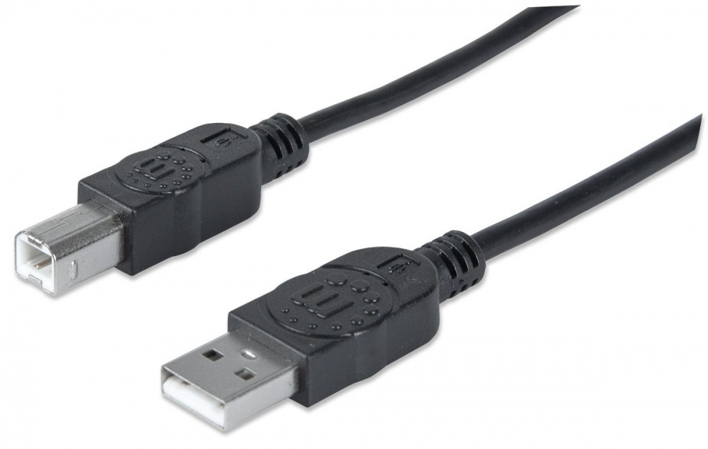 Cable de Datos USB-A - USB-B (M-M), Color Negro, Longitud 4.5 Metros, MANHATTAN 337779