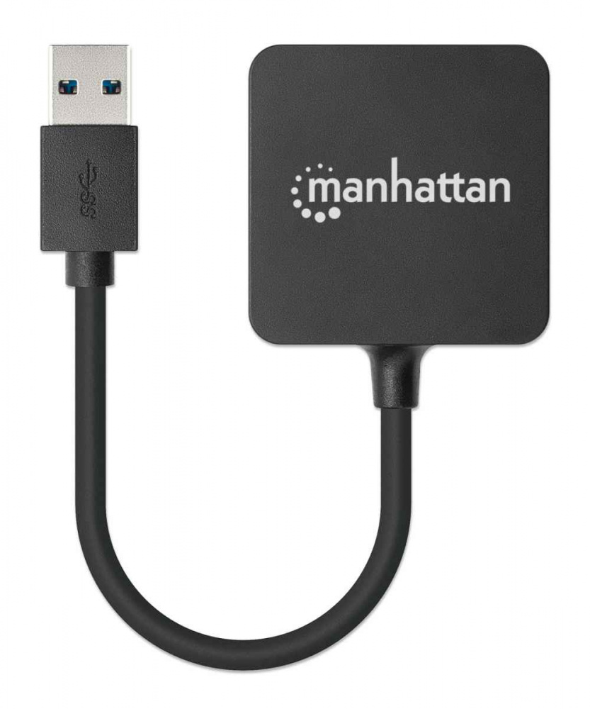 Adaptador USB 3.0 (HUB), 4 x USB A, Hasta 5000 Mbit/s, MANHATTAN 162296