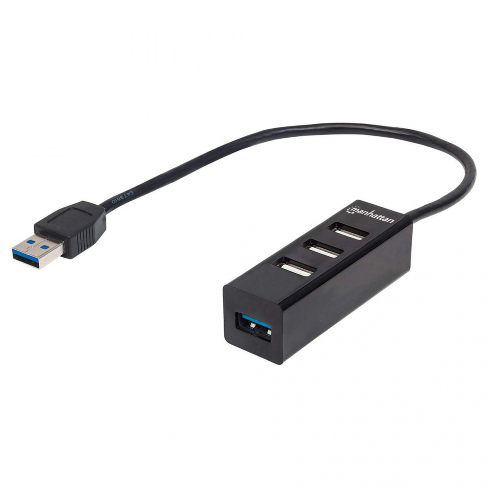 Adaptador USB 3.0 (HUB), USB A 2.0, USB A 3.0, Hasta 5000 Mbit/s, MANHATTAN 163828