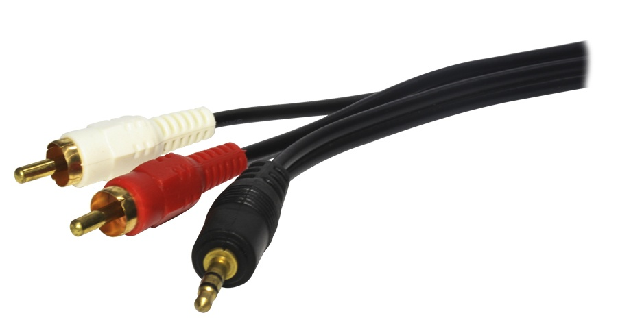 Cable de Audio AUX 3.5mm (M ) a 2 RCA (M), Longitud 5 Metros, Color Negro, XCASE AUD35M2RCA5