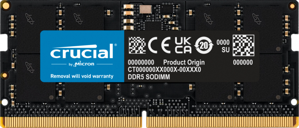 Memoria RAM DDR5 4800MHz, Capacidad 16GB, CL40, SO-DIMM, Non-ECC CRUCIAL CT16G48C40S5
