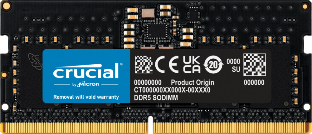 Memoria RAM DDR5 4800MHz, Capacidad 8GB, CL40, SO-DIMM, Non-ECC CRUCIAL CT8G48C40S5