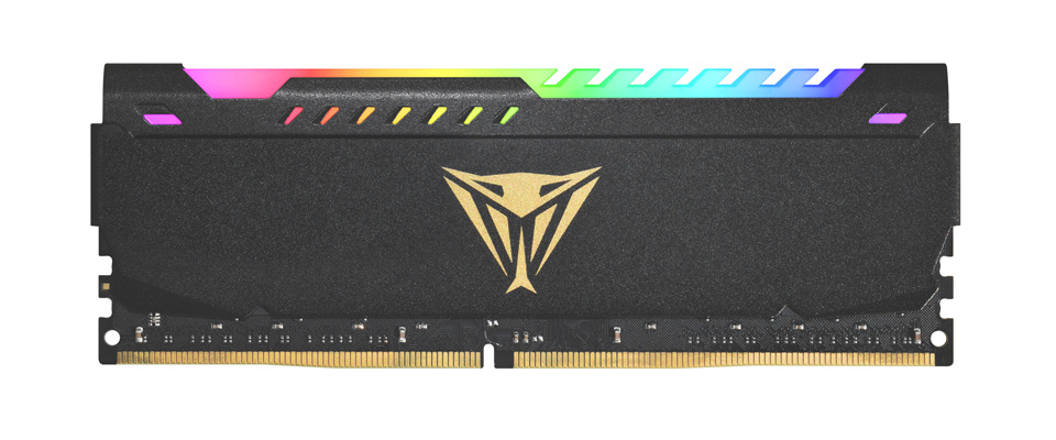 Memoria RAM Viper Elite Steel RGB, U-DIMM DDR4, 3200MHz, 16 GB, CL18, Negro, PATRIOT PVSR416G320C8
