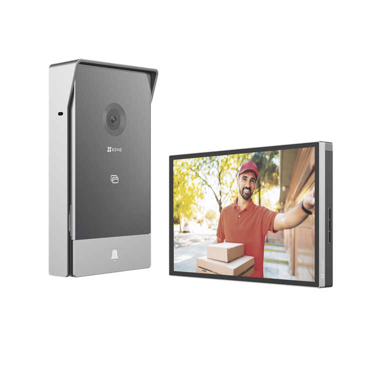 Videoportero IP, Conexión a 2 Hilos, Monitor Wi-Fi para Interior, Frente de Calle IP65 Uso En Exterior (con Protección), Cámara 3 MP, Llamada a la App, Apertura Remota, Soporta 2 Puertas, Ranura para Mic, EZVIZ CS-HP7