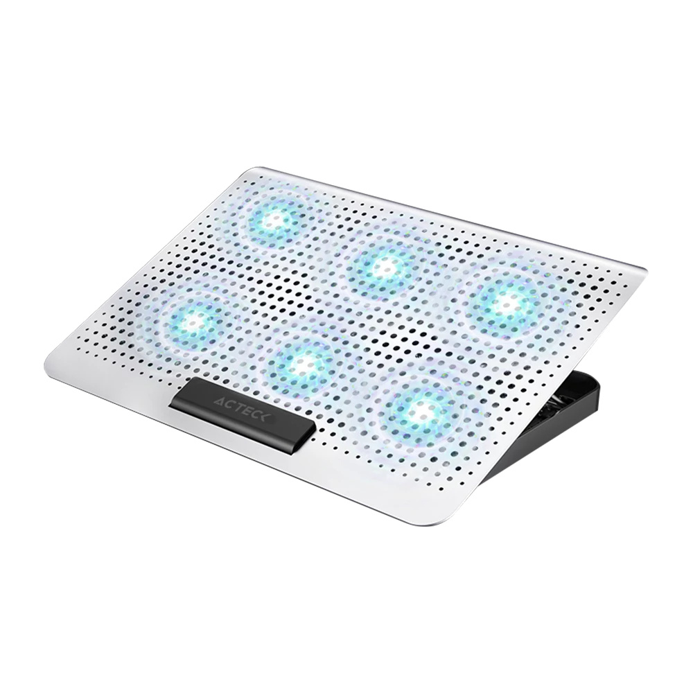 Base Enfriadora FROOST MAX B480 para Laptops hasta 16", USB, Con 6 Ventiladores 2500RPM, Color Blanco, ACTECK AC-936163