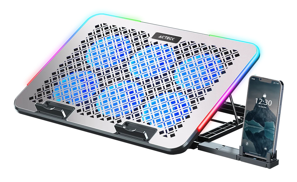 Base Enfriadora para Laptops Froost Raw BE630 hasta 15.6", USB, Con 6 Ventiladores, Color Plata, ACTECK AC-940771