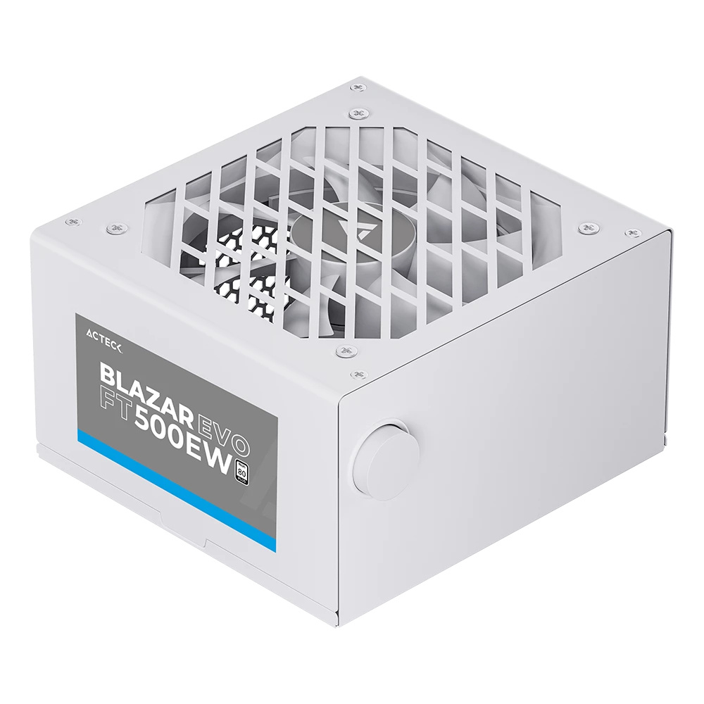 Fuente de Poder Modelo Blazar EVO FT500e, 500W, ATX, Color Blanco, ACTECK ES-05001EW 