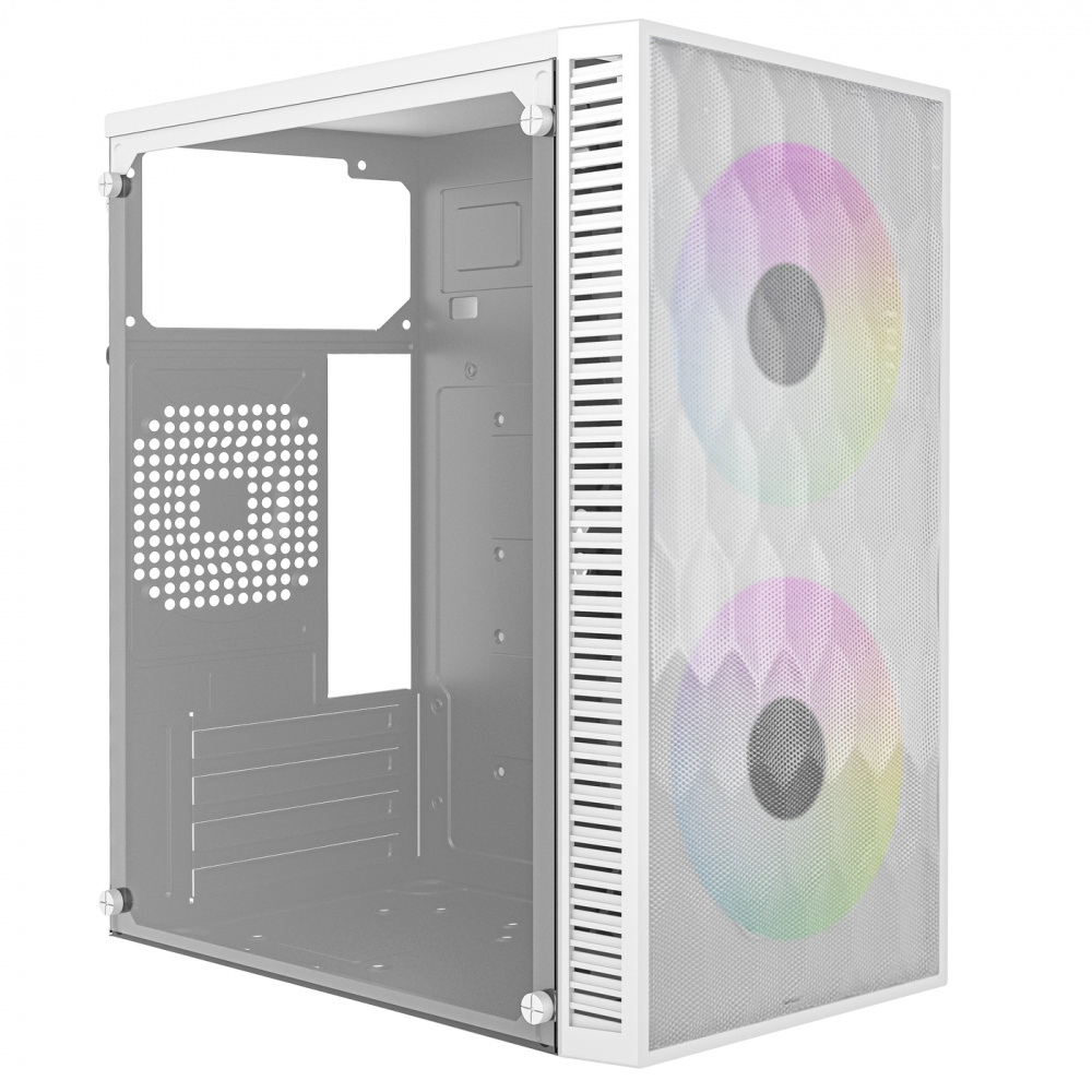 Gabinete Mini-Tower, Micro-ATX/Mini-itx, Modelo Fuji GC470, Fuente de Poder de 500W, Color Blanco, 2 Ventiladores Instalados, ACTECK AC-939515