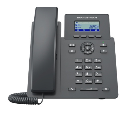 Teléfono IP, 2.21", Alámbrico, 2 Líneas, 4 Teclas Programables, Altavoz, Color Negro, GRANDSTREAM GRP2601W