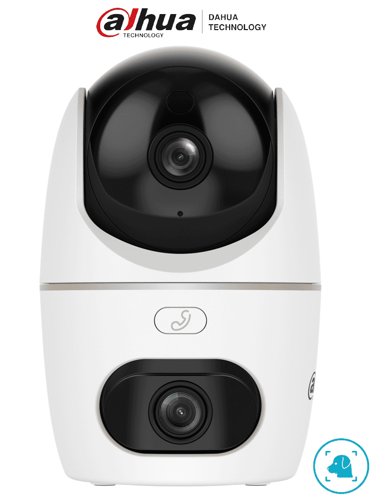 Cámara IP PT Dual, 10 MP, Hero, 2 Lentes 3k/ 30 IR y Luz Visible, Botón de Llamada, Audio 2 Vías, Detección de Humanos y Mascotas, Disuación Activa, AutoTracking, Ranura MicroSD, (H5D-5F), DAHUA DH-HPT1539DD-STW-5E2-IL