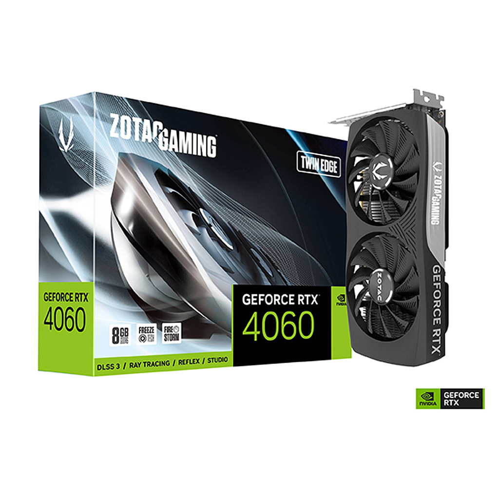Tarjeta de Video NVIDIA GeForce RTX 4060 ZOTAC Twin Edge, 8GB GDDR6, 1xHDMI, 3xDP, PCI Exp 4.0, ZOTAC ZT-D40600E-10M