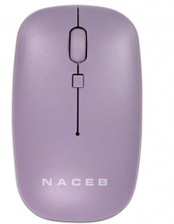 Ratón (Mouse) Inalambrico 2.4G, Hasta 1600 DPI, Color Morado, NACEB NA-0136M