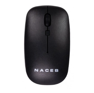Ratón (Mouse) Inalambrico 2.4G, Hasta 1600 DPI, Color Negro, NACEB NA-0136N