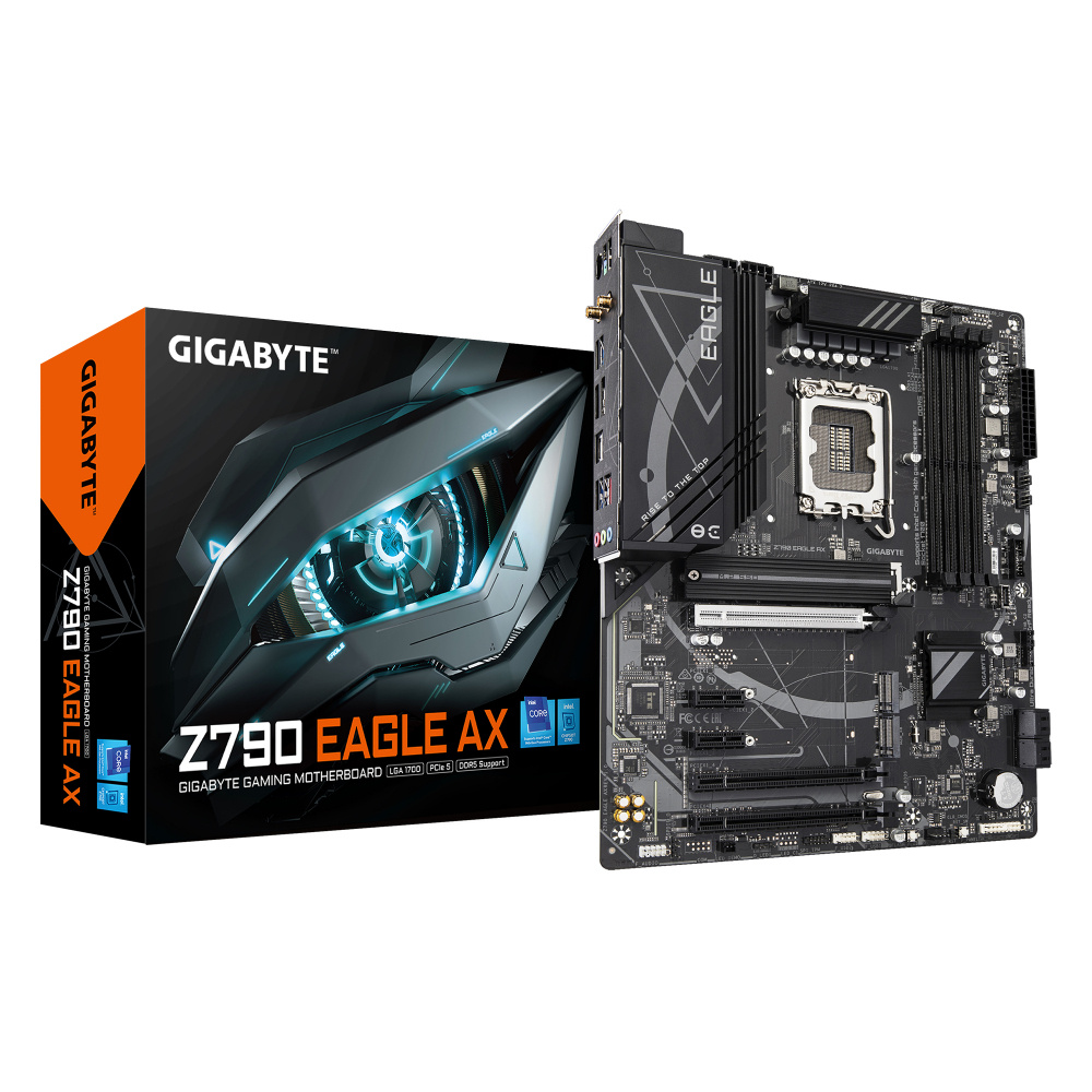 Tarjeta Madre (Mobo) ATX Z790 EagleAX, Socket LGA 1700 (14va, 13va y 12va Gen), 4xDDR5 256GB MAX, HD Audio, LAN Gigabit, USB 3.2, SATA 3.0, mATX, GIGABYTE Z790 EAGLE AX