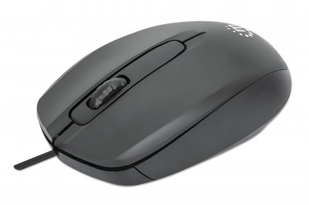Ratón (Mouse) Óptico Modelo Comfort II, Interfaz USB, Hasta 1000 DPI, Color Negro, MANHATTAN 190190