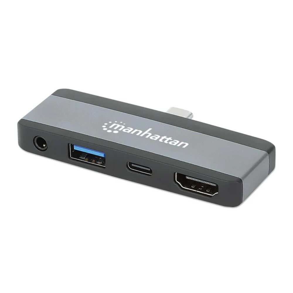 Docking Station (Hub) Interfaz USB C, 1x USB 3.2, 1x HDMI, Color Plata, MANHATTAN 190404
