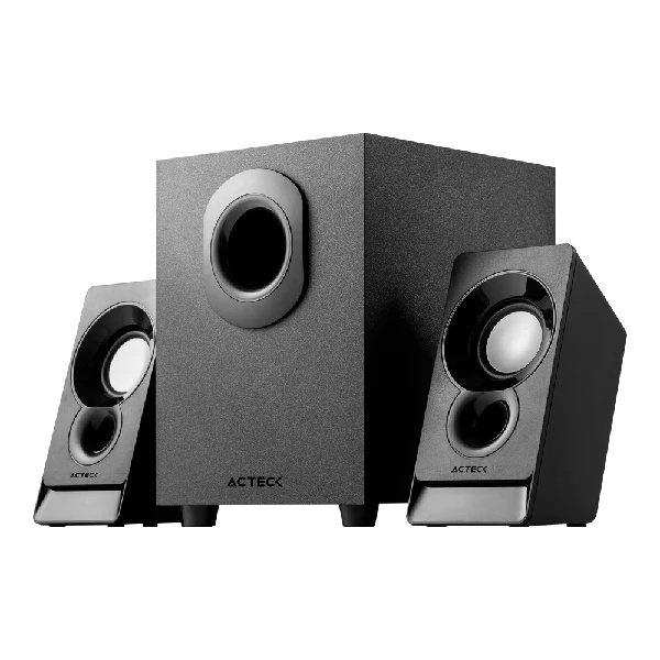 Bocinas 2.1 con Subwoofe, Elant Act AS470, Control de Volumen, Conexión 3.5 mm, Color Negro, ACTECK AC-935241