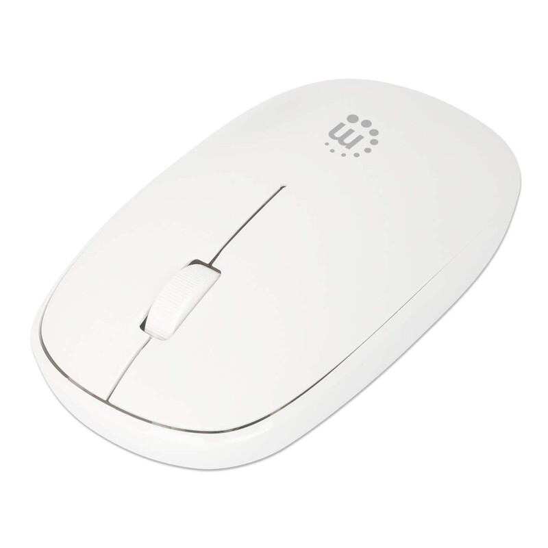 Mouse Optico Inalámbrico 2.4GHZ, 1200DPI, Color Blanco, MANHATTAN 190329