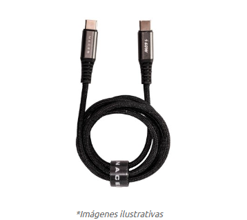 Cable de Datos USB-C - USB C (M-M), Longitud 1.0 Metro, 60W, NACEB NA-0140