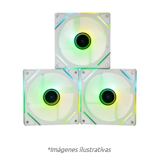 Kit de 3 Ventiladores, ARGB, 120mm, Color Blanco, NACEB NA-0650B