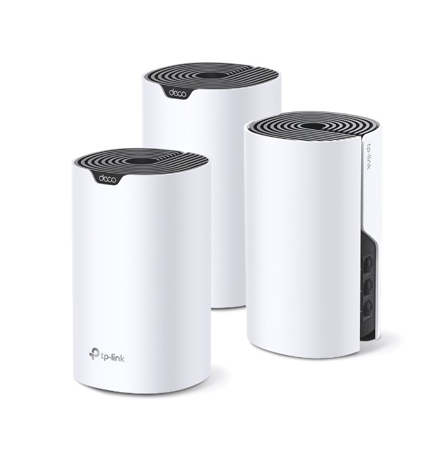Kit 3 Routers Inalámbricos MESH Interior para Hogar, Doble Banda Wi-Fi 5 AC1900 Mbps, 3 Puertos Gigabit WAN/LAN, 3 Antenas Internas, Administración Mediante la App Deco (iOS, Android), TP-LINK DECO S7(3-PACK)